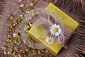 Handmade soap with chamomile