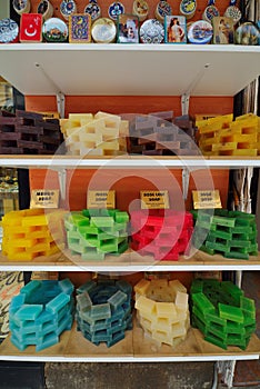 Handmade soap in Grand bazaar shops in Istanbul