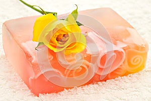 Handmade soap and rose