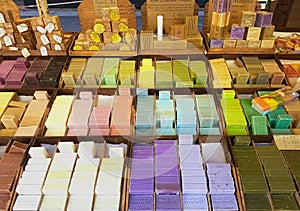 Handmade soaps at the local market