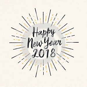 Handmade style greeting card - Happy New Year 2018.