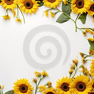 Handmade sunflower border