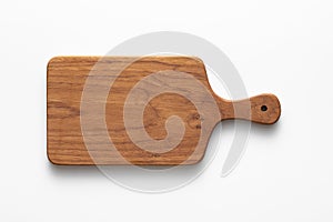 Handmade teak wood chopping board on white background. Handmade wooden chopping board. cutting board isolated