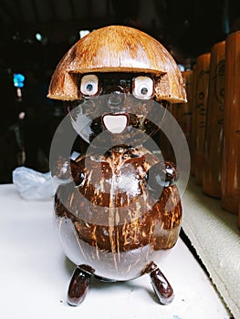 Handmade toys coconut shell doll made with coconut shell