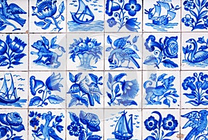 Handmade traditional Portugese Tile (azulejos), Lisbon, Portugal