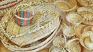 Handmade traditional woven baskets, Ecuador