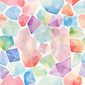 Handmade watercolor tiles in a seamless design.