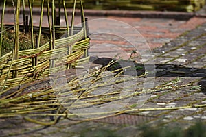 Handmade willow garden edging photo