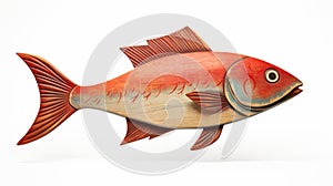 Handmade Wooden Fish Design: Photorealistic Renderings And Precisionist Lines