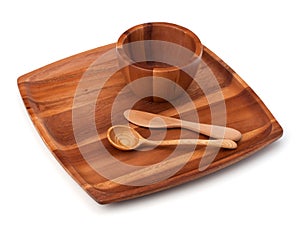 Handmade wooden kitchen dishes