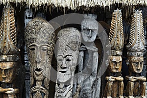 handmade wooden traditional antic sculture from sumba island