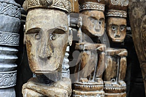 handmade wooden traditional antic sculture from sumba island