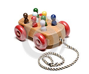 Handmade wooden train children's toy