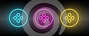 handmake, stud vector icon yellow, pink, blue neon set. Tools vector icon photo