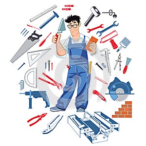 Handyman with tools