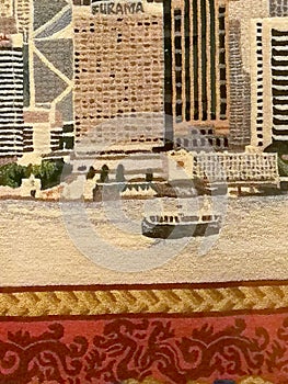 Handover Gifts Museum of Macao Antique Precious Hong Kong Cityscape Colorful Wool Tapestry China Heritage Folk Art Treasure