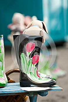 Handpainted gumboots