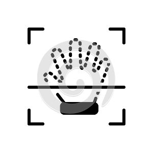 Black solid icon for Handprint, identity and creativity photo