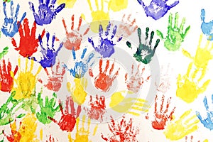 Handprint in multiple color