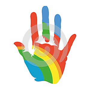 handprint paint colors rainbow