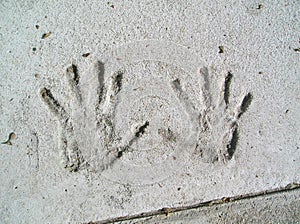 Handprints in Cement