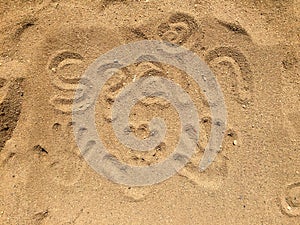 Handprints in sand
