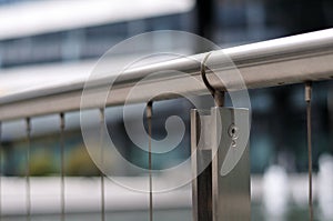 Handrail of a bannister of stainless steel