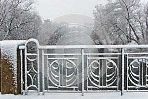 Handrail of a bridge.