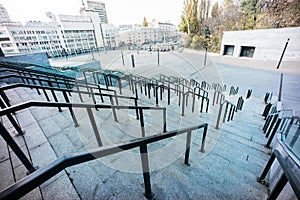 Handrail composition on NSC Olimpyiskiy stadium in Kyiv