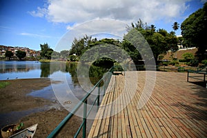 Handrail and deck on the dike