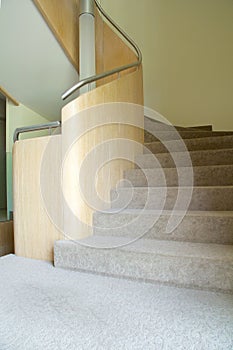 Handrail and interior stairs