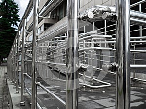 Handrail for rise on a wheelchair. Brilliant hand-rail from stainless steel