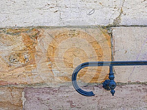 handrail set and granite wall.