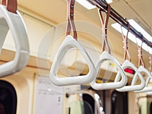 Handrails in subway train Public Transportation photo