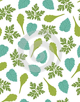 Handrawn leaves pattern vector photo