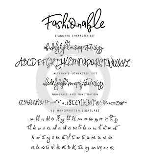 Handrawn vector alphabet. Letter for script font.