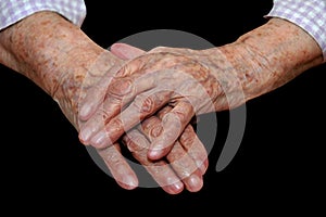 Hands of a 103 years old lady