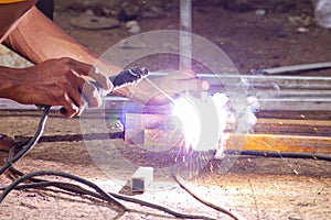 Hands and arc welder