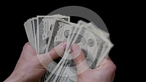 Hands Arrogantly Counts Money, Usd Banknotes, Hundred Dollar Bills
