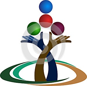 Hands balance logo