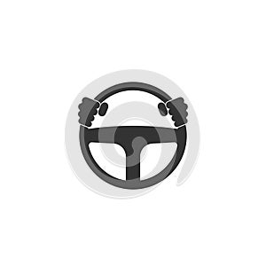 Hands behind wheel icon