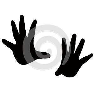 hands black color silhouette vector