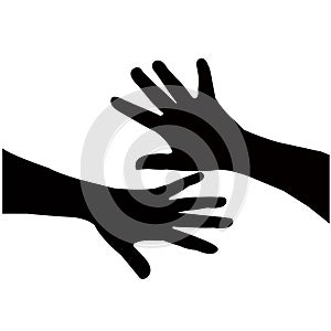 hands black color silhouette vector