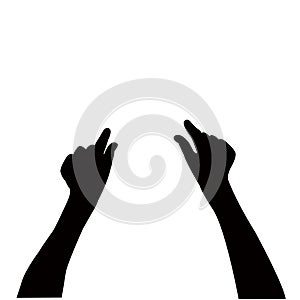 hands black color silhouette vector