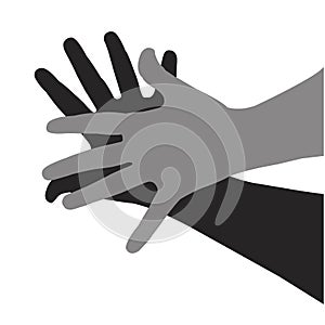 hands black color silhouette vector