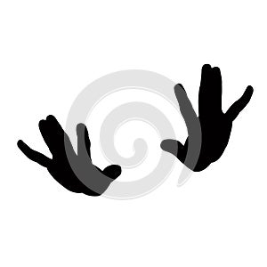 hands black color silhouette vector