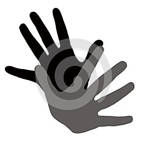 hands black color silhouette vector