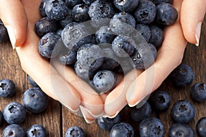 Hands Blueberries Healthy Food
