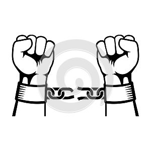 Hands Breaking Steel Chain