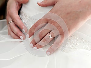 Hands of a bride close-up